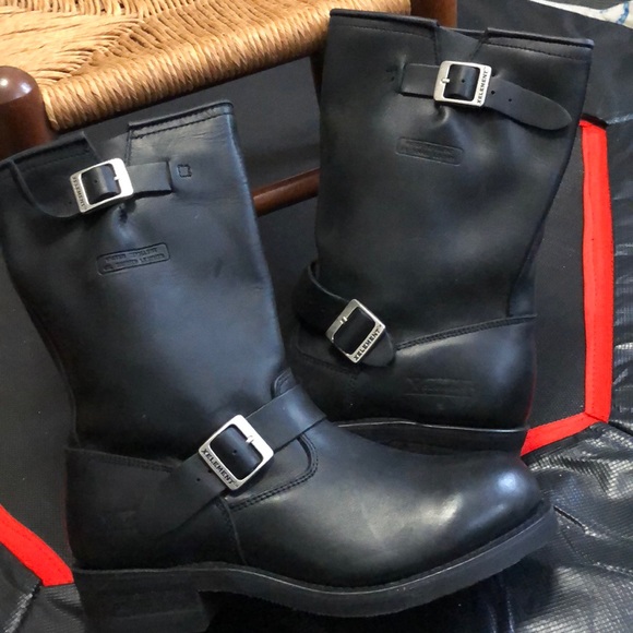 xelement steel toe engineer boots